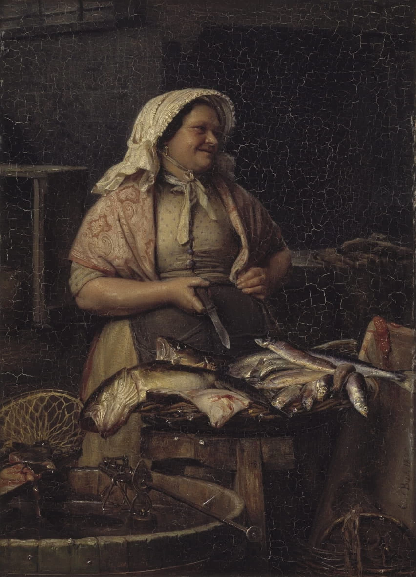 Una donna che vende pesce, 1875 - Statens Museum for Kunst